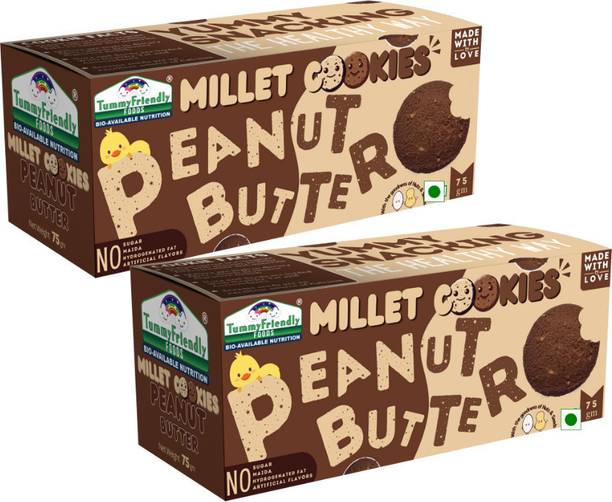 टमीफ्रेंडली फूड्स रागी मिलेट कुकीज़- पीनट बटर . हेल्दी बिस्किट्स फॉर किड्स, बेबीज़ एंड एडल्ट्स कुकीज़ बिस्किट