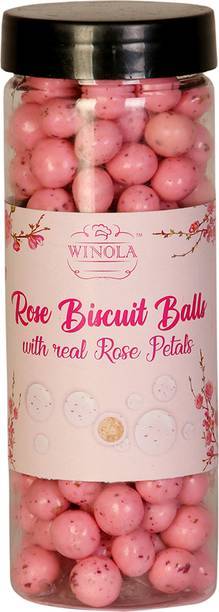 Winola Rose Biscuit Balls with Real Rose Petals Cookies