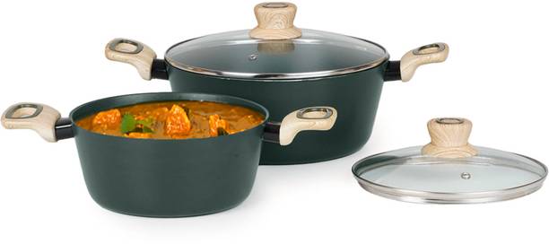 Kreme Venetia Premium Silk Cookware Set of 2pcs Induction Bottom Non-Stick Coated Cookware Set