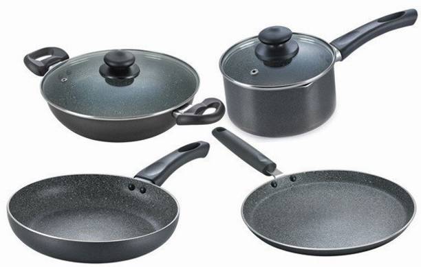 Prestige Omega Granite BYK (Set of with Milk Pan) इंडक्शन बॉटम कुकवेयर सेट
