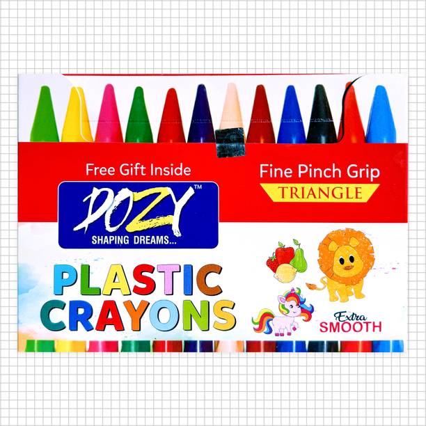 Dozy Fine Pinch Grip Crayons|Erasable Crayons|Set of 12 colors