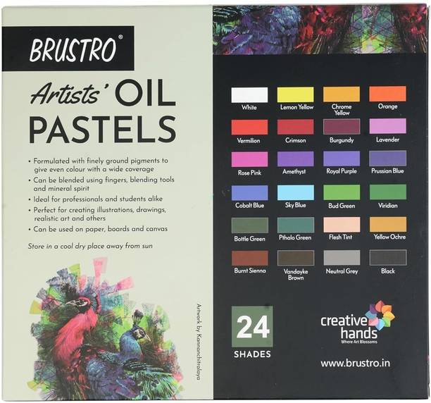 BRuSTRO Artist Oil Pastels Set of 24 (Regular)