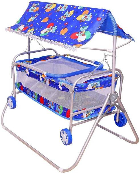 CHUNKY'S Foldable Baby Cradle with Swing & Mosquito Net, 0-8 Months