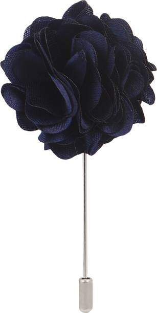 NEUROCLUB Rose Flower Lapel Pin Handmade Lapel Pin( Navy Blue Brooch