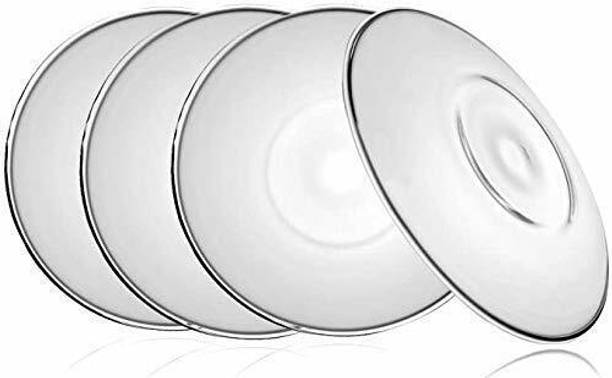 MIRTONICS Pack of 6 Glass Saucers for Tea Coffee and Snacks Set, Glass, Transparent, Set of 6