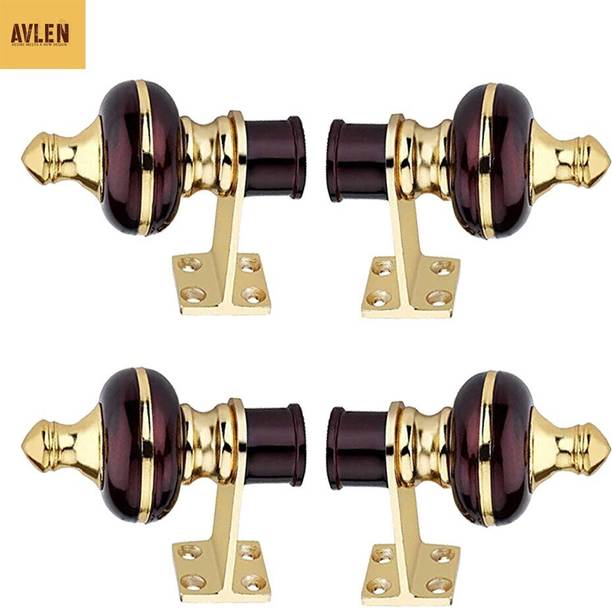 AVLEN Maroon, Gold Rod Rail Bracket, Curtain Knobs, Tassels, Curtain Rods Metal