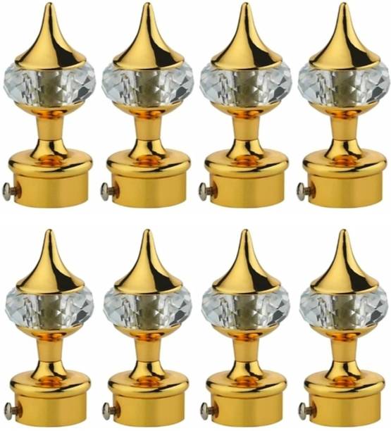 Worldson Gold Curtain Knobs, Curtain Rods, Rod Rail Bracket Metal