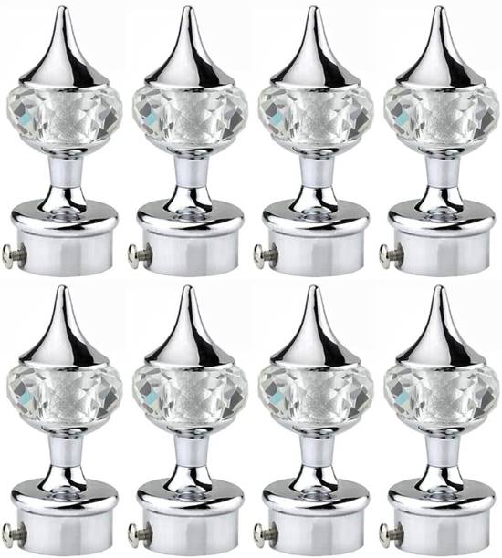 Ghazian Silver Curtain Knobs, Rod Rail Bracket Metal