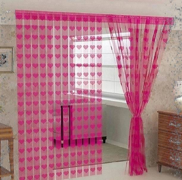 NIKITA ENTERPRISE 213 cm (7 ft) Polyester Semi Transparent Door Curtain (Pack Of 2)