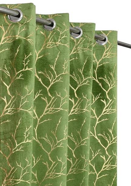 Panipat Textile Hub 213 cm (7 ft) Velvet Room Darkening Door Curtain Single Curtain