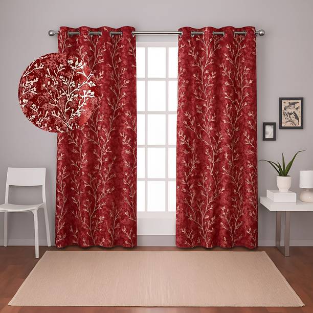 ZARALOOM 215 cm (7 ft) Door Polyester Room Darkening Curtain (Pack Of 2)