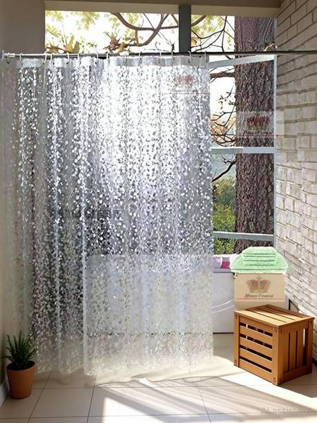 FORMONIK 184 cm (6 ft) Shower PVC Curtain Single Curtain