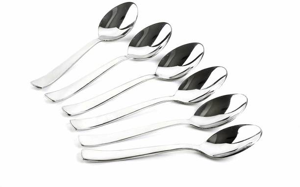 AKOSHA 20 CM HIGH QUALITY 14 GAUGE STAINLESS STEEL DESSERT SPOON SET (6 PCS) Stainless Steel Table Spoon Set