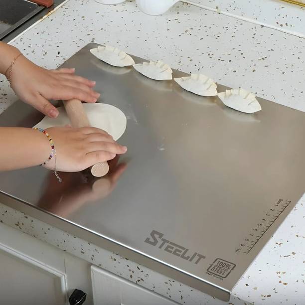 Steelit Steel Chopping Board, Heavy Duty Choping-Board ,Vegetable Chopper Boards Silver Plated Cutting Board