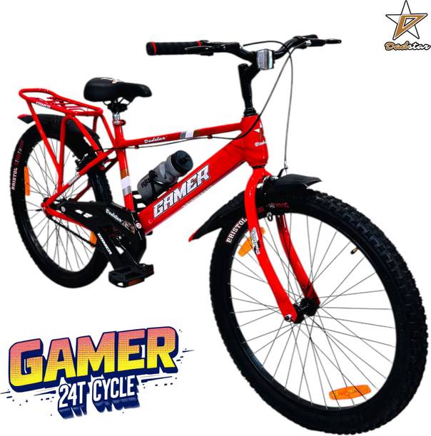 DADSTAR GAMER 24T CYCLE FOR AGE 9-12 YEARS 24INCH BICYCLE FOR 5.5FT HEIGHT SINGLE SPEED 24 T (inch) BMX Cycle