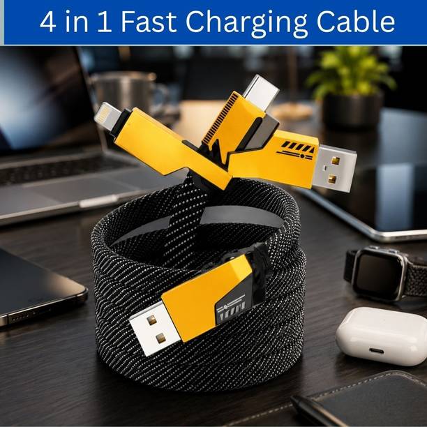Clairbell 4-in-1 Cable 1 m 4 in 1 Multi Function Fast Charging Cable for Android, iPhone & Other DeviceE376