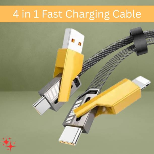 GUGGU 4-in-1 Cable 1 m 4 IN 1 Charging Cable, Multi Functional Fast Charging Cable For All DeviceDH23