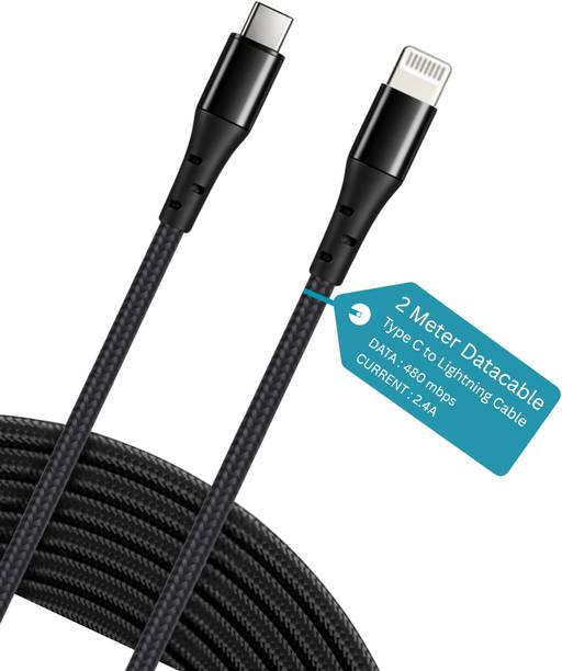 Sulania Lightning Cable 2 A 2 m Copper 20W 2 Meter Lightning to Type C Fast Charging Cable