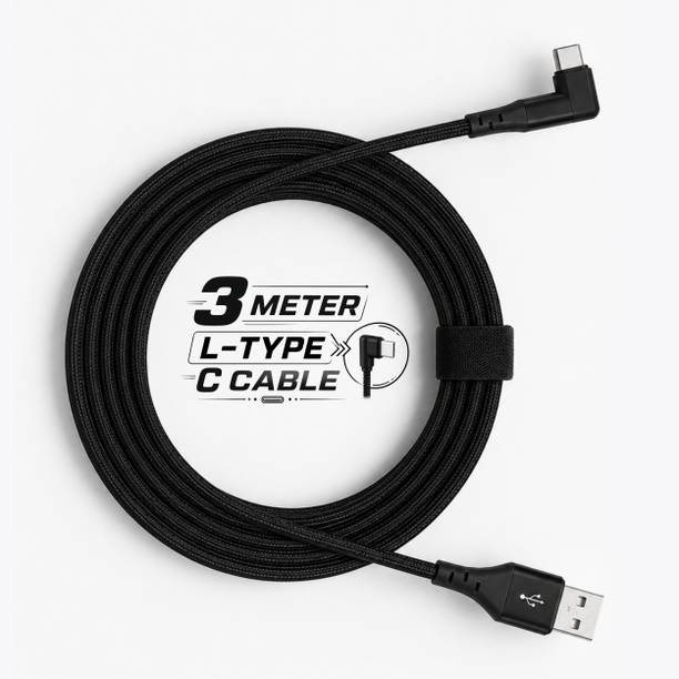 Sulania USB Type C Cable 3 A 3 m Braided 3 Meter Right Angle USB C Sync Charging Cable