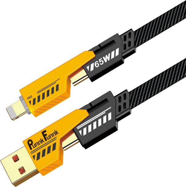 PunnkFunnk HDMI Cable 1.2 m Metal Braided 4in1 Lightning Cable + HDIM–Type C, Fast Charging, Dual Device Support