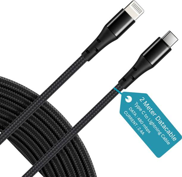 Sulania Lightning Cable 2 A 2 m Copper 20W 2Meter Lightning to Type C Fast Charging Datacable