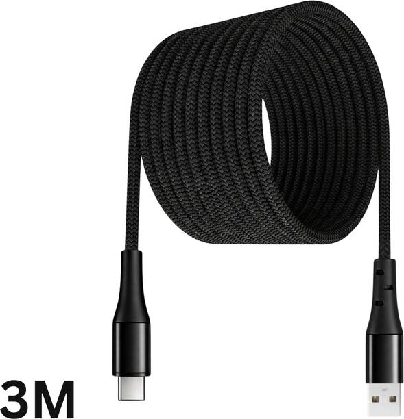 Sulania USB Type C Cable 5 A 3 m Braided 3 Meter 80W Type C Fast Charging Data Cable