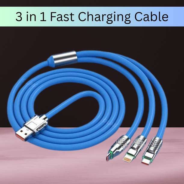 Clairbell 3-in-1 Cable 1 m 3 in 1 Fast Charging Cable With Type C, Lightning Compatible with All MobileO310