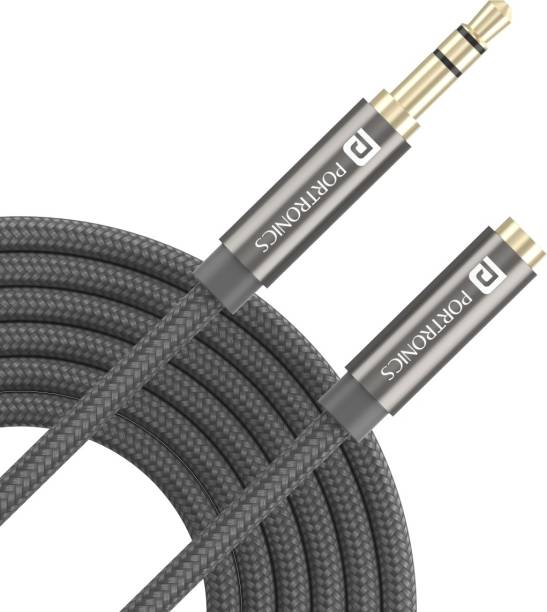 Portronics AUX Cable 2 m Konnect Aux 8 Male to Female
