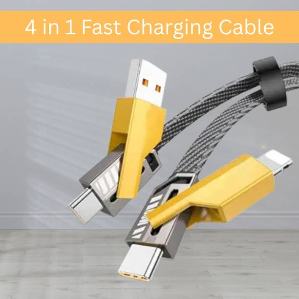 Clairbell 4-in-1 Cable 1 m 4 IN 1 Fast Charging Cable, Multi Functional Charging Cable For All DeviceEM11