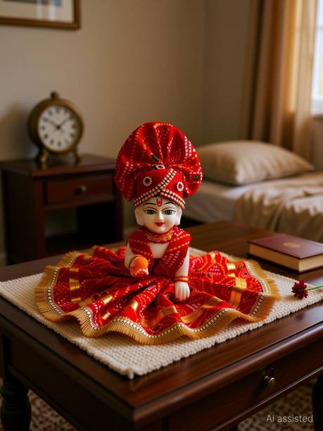 buyagain size 2 no. summer laddu gopal fancy rajasthani red poshak &pagdi and itar bottle Dress