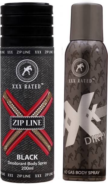 XXX Rated ZIpline Black & Dirty No Gas Body Spray  -  For Men & Women