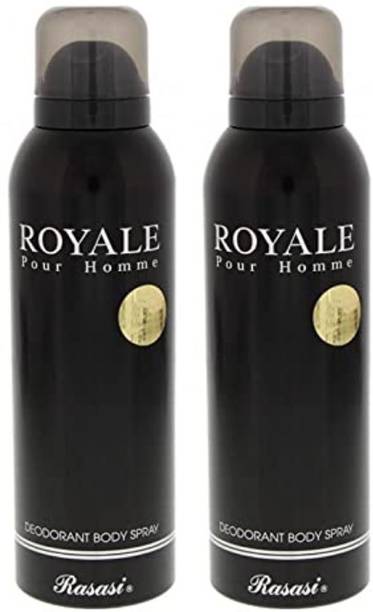RASASI 2 ROYAL DEODORANT ,200ML EACH, PACK OF 2. Perfume Body Spray  -  For Men & Women