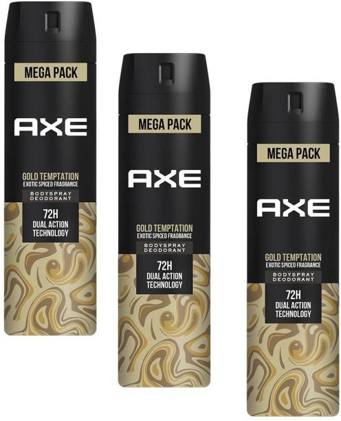 AXE Gold Temptation Long Lasting Deodorant Bodyspray For Men, 215ml Pack of 3 Deodorant Spray  -  For Men & Women