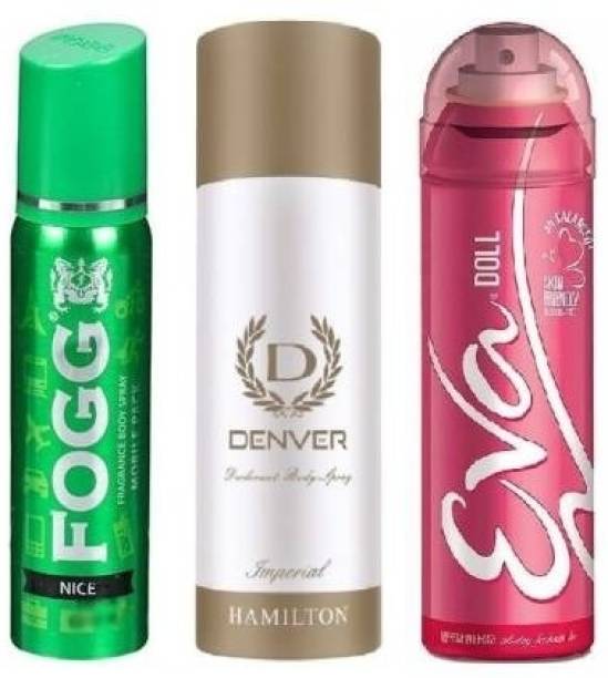 FOGG Nice 25ml & Imaparial 50ml and Doll 40ml perfume (pack of 3_ Perfume Body Spray  -  For Men & Women