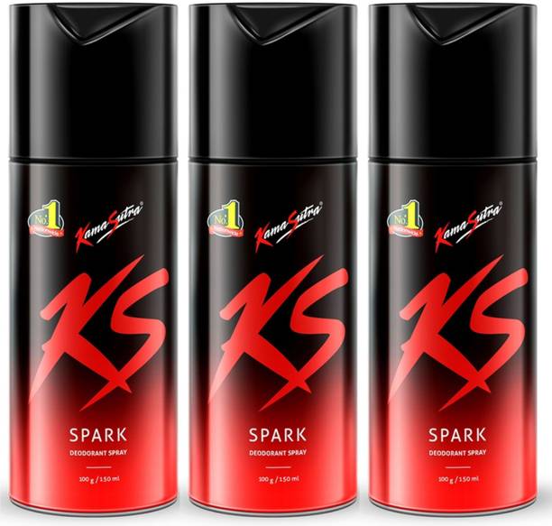 KS SPARK 3 Body Spray - For Men & Women (450 ml, Pack of 3) Deodorant Spray  -  For Men & Women