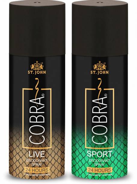 ST.JOHN Cobra Deo Live & Sports 150ml Pack of 2 Perfume Body Spray - For Men