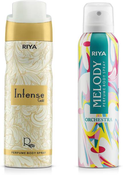 RIYA Intense Gold And Melody Orchestra Body Spray Deodorant For Unisex Pack Of 2 Deodorant Spray  -  For Men & Women
