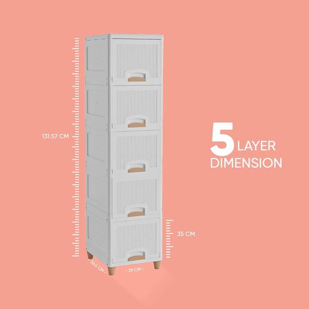 PSA plastic tolly black Plastic Free Standing Chest of Drawers