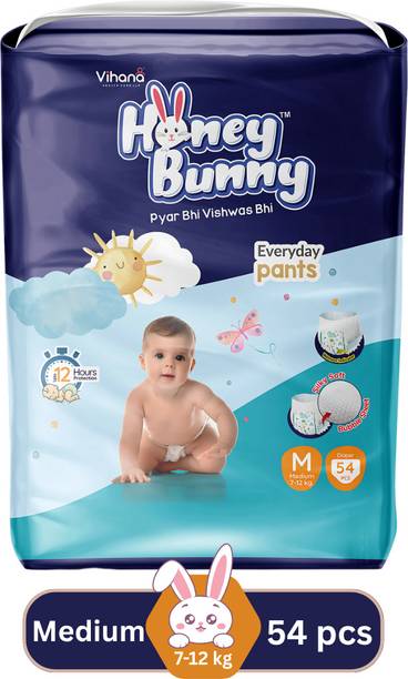 HONEY BUNNY Baby Diaper Pants with bubble top sheet| Extra Soft | 12 Hour protection - M