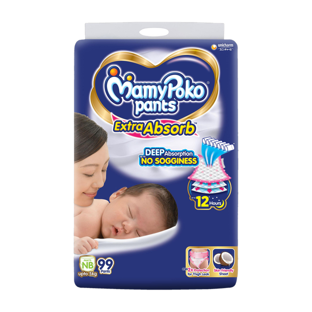 MamyPoko Pants Extra Absorb Baby Diapers,0-5 kg Pant Diapers - New Born
