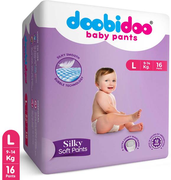 Doobidoo Silky Soft Baby Diaper Pant Large Rash Free Anti-Leak Highly Absorbent 9-14 kgs - L