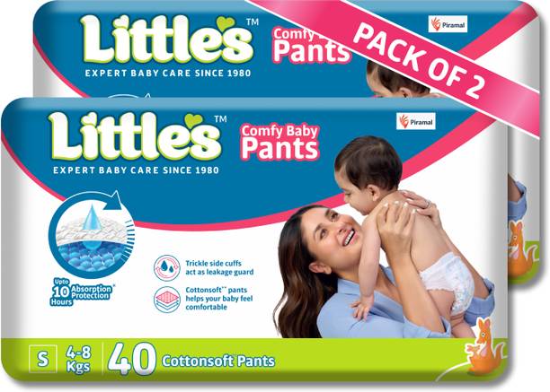 Little's Comfy Baby Pants Standard, Small 40 Count, 10 Hours Absorption Protection - S