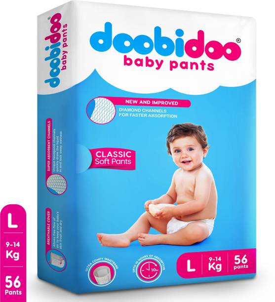 Doobidoo Newly Improved Classic Soft Diaper Anti-Leak Highly Absorbent Baby Pant 9-14Kg - L