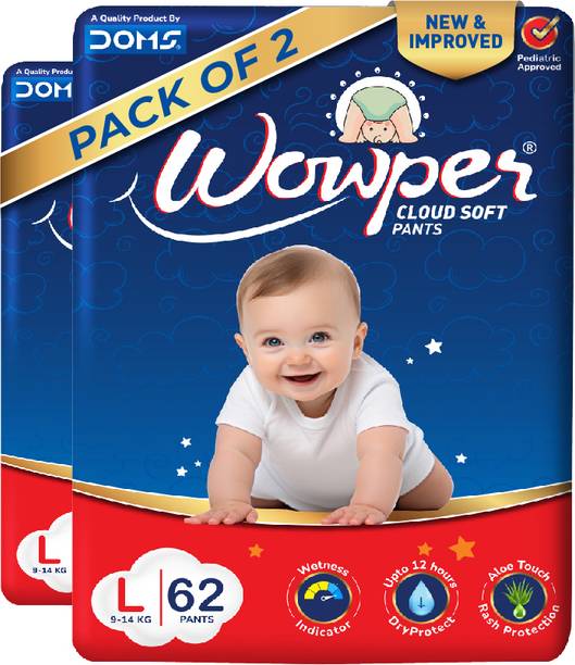 Wowper Baby Diaper Pants | up to 12 hrs Absorption | 9-14 Kg | Super Soft Diapers Pant Diapers - L