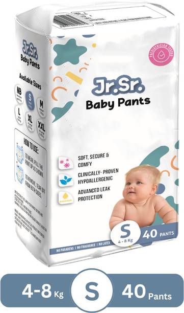 Jr. Sr. Baby Diaper Pants with Advanced Leak Protection | Soft & Comfortable | Pack of 1 - S