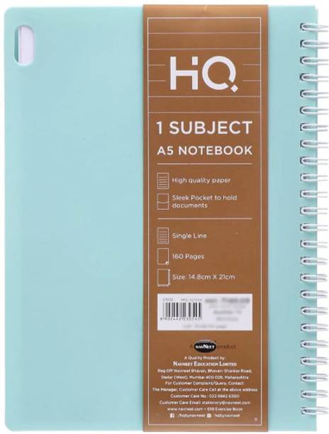 NAVNEET HQ A5 Notebook SINGLE LINE 160 Pages