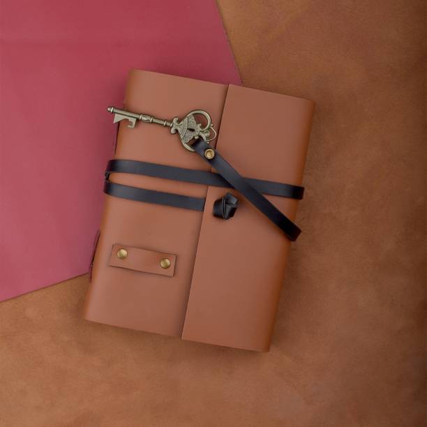 NIZAM HANDICRAFT Leather Journal With Key Tie Closer 7x5 inch 200 Pages Regular Diary Single Rule 200 Pages
