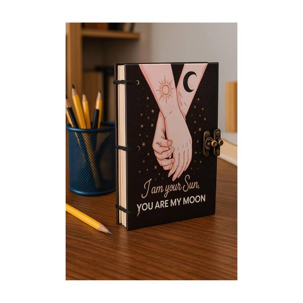 Design Dimension Handmade Cardboard Printed Diary, With Lock, Perfect for Writing and Sketching B5 Diary Unruled 200 Pages
