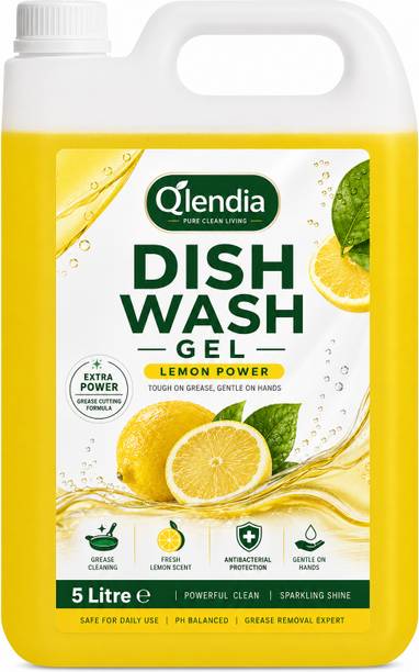 Qlendia Dishwashing Gel Lemon Fresh 10X Grease Cut Kitchen Cleaner Dish Cleaning Gel