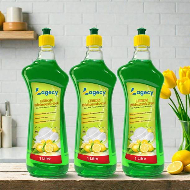 Lagecy Lime Dishwash & Kitchen Cleaning Gel pack of 3 [3000ml] || Powerful Formula Dish Cleaning Gel